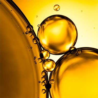Close-up of beaded canola oil.